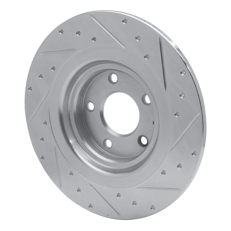 Mazda CX-9 Brake Rotor (1) - Rear Left - R1 Concepts - Drilled & Slotted - Silver - `16-`23